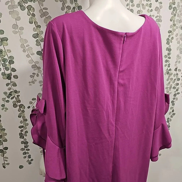 Nwot MAREE POUR TOI Plus Size Draped Sleeve Dress Sz 22 - Picture 9 of 11